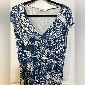 NWOT Tory Burch Navy and White Beachy Dress
